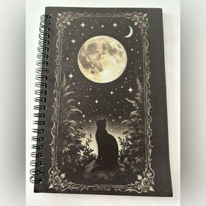 Moonlit Cat Spiral-Bound Notebook – 8.5 x 5.5 Lined Journal